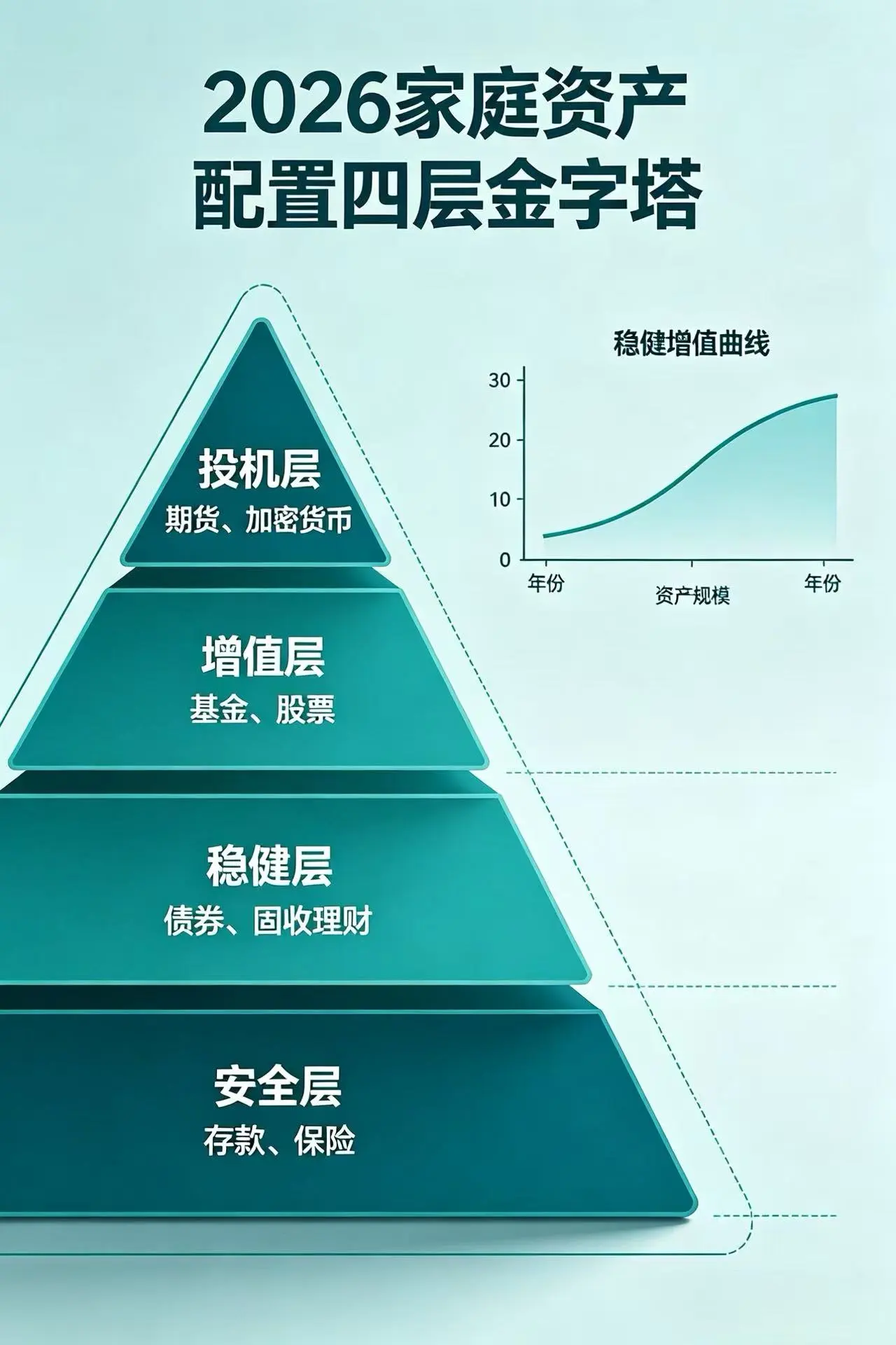 2026 家庭资产配置封面 - 四层金字塔结构，低利率时代家庭稳健增值、科学理财方案