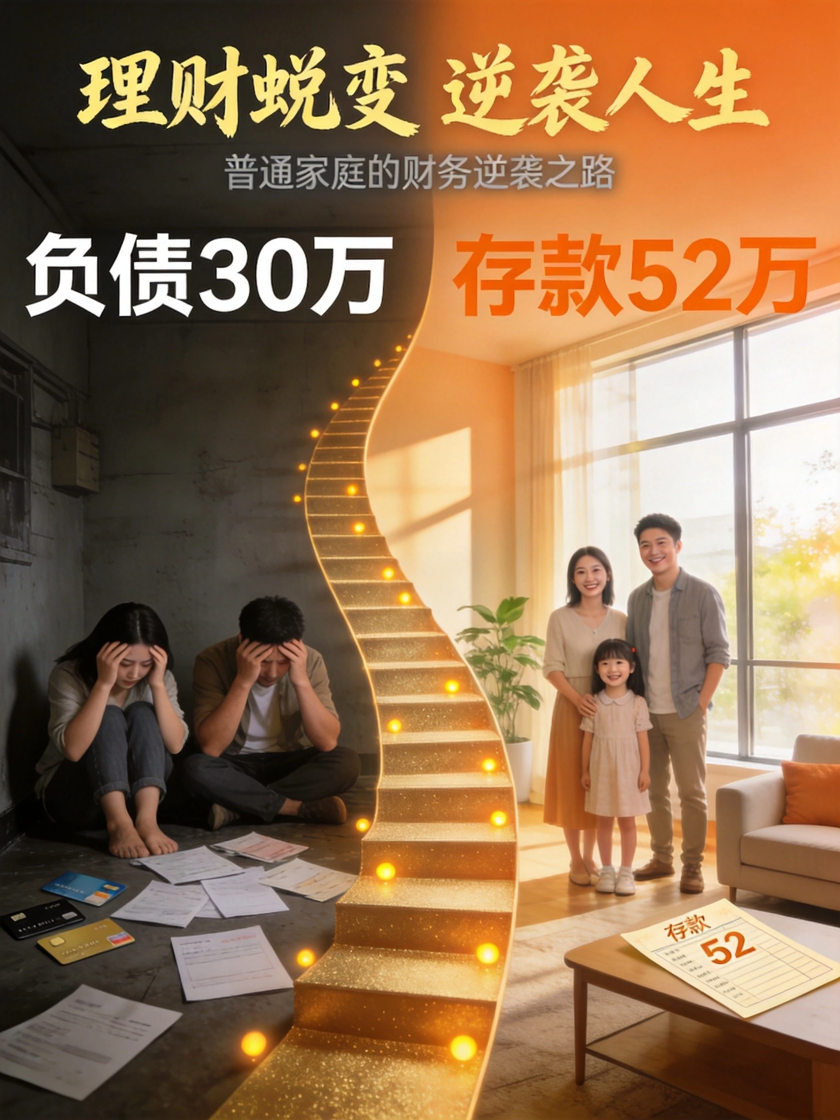 真实理财案例：从负债30万到存款50万，普通家庭的财务逆袭之路
