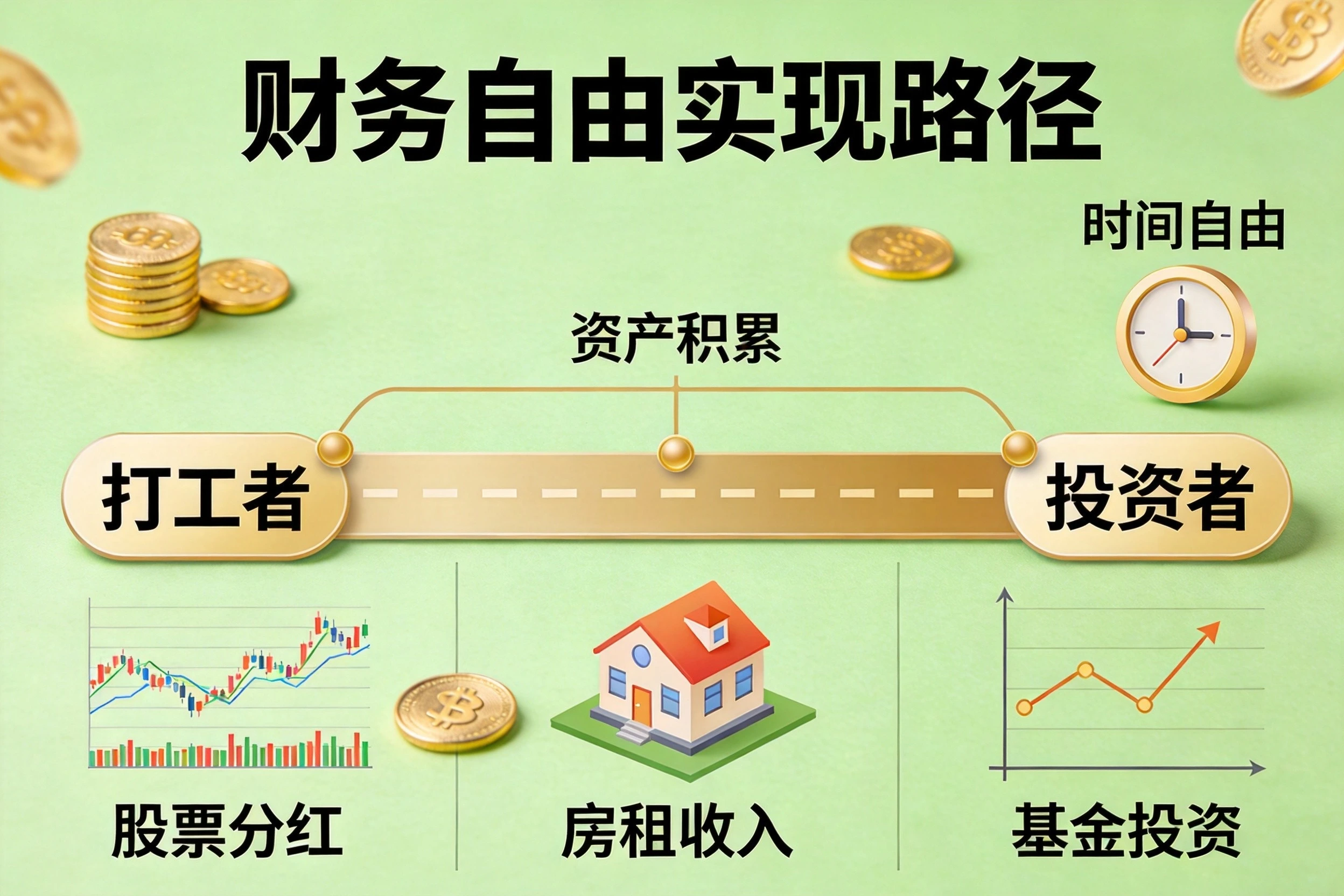 财务自由的定义与实现路径——如何从”打工思维”转变为”财务思维”
