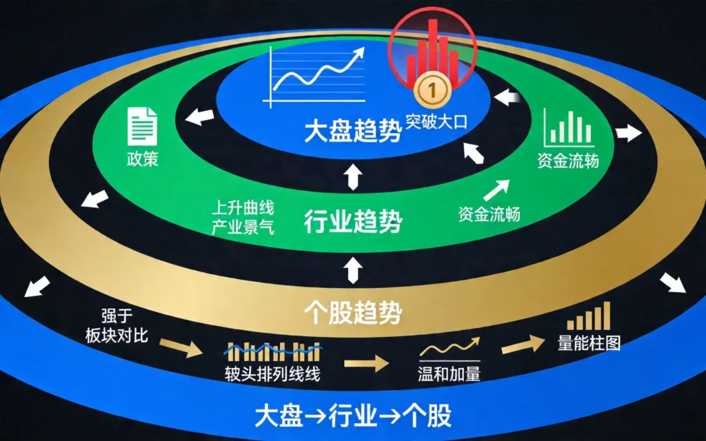 趋势识别三层次，大盘行业个股层层递进判断逻辑
