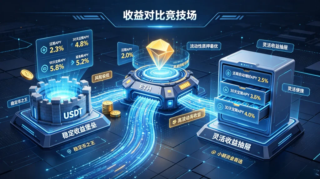 OKX 三类资产收益对比的插图。