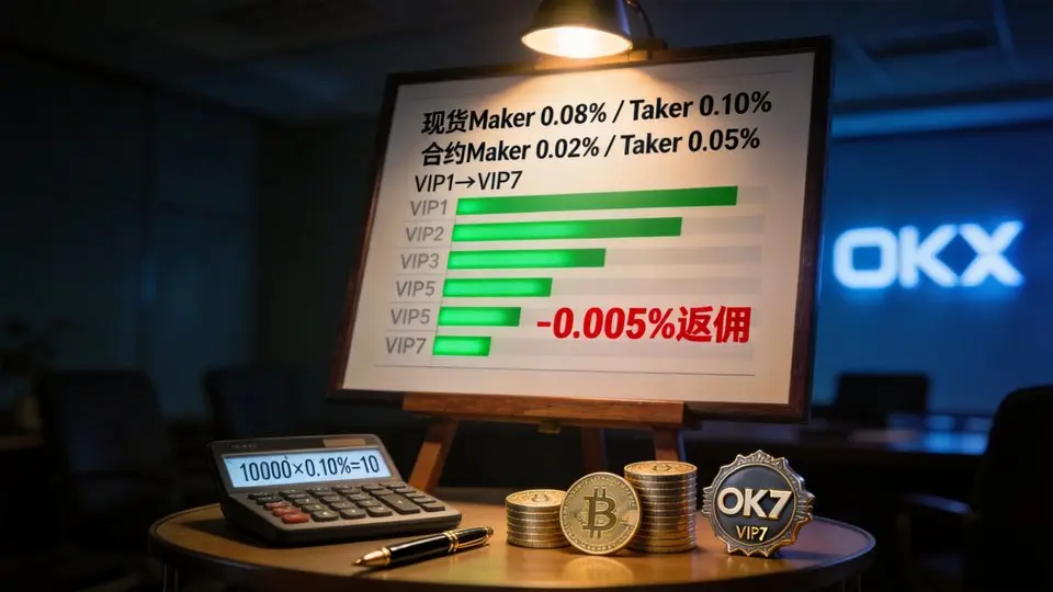 OKX费率VIP阶梯展板实拍