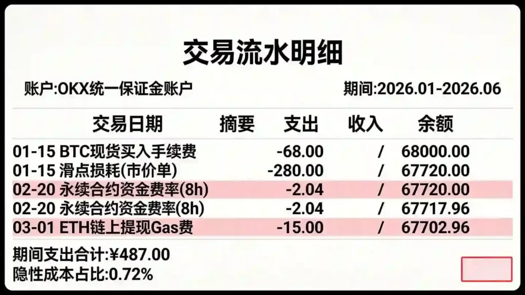 银行流水隐性成本逐笔