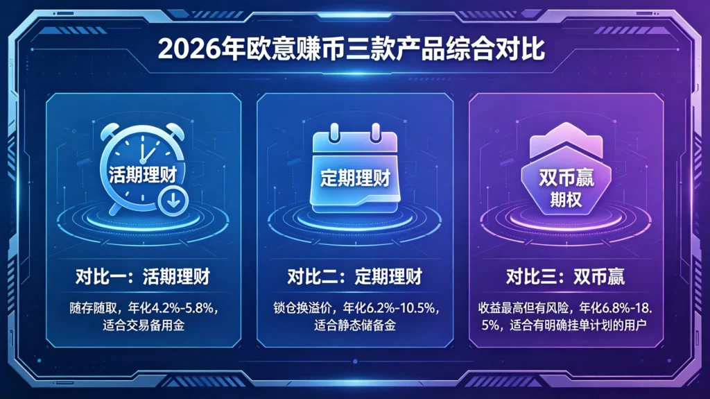 欧意赚币三款产品对比