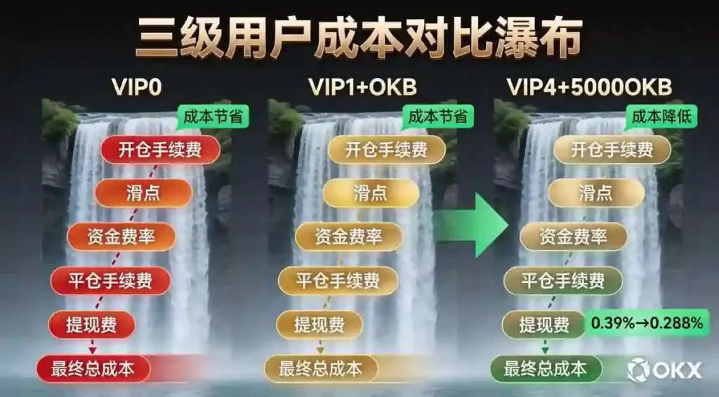 三级用户成本瀑布对比