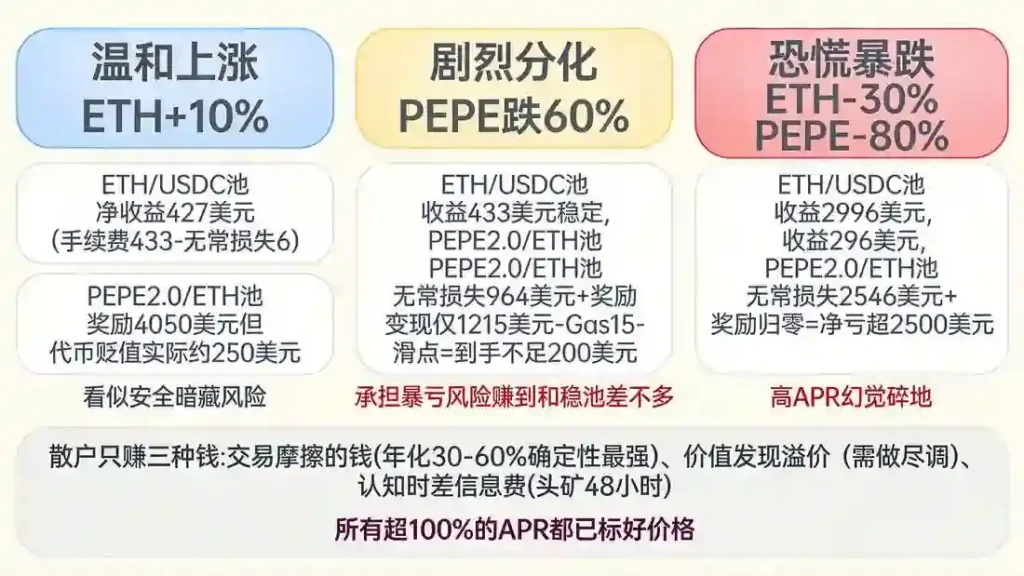 三场景收益归因对比