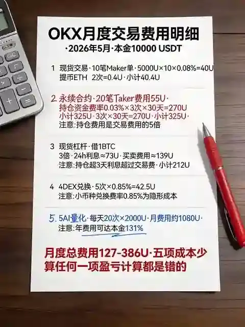 2026欧意OKX全品类交易成本拆解:现货/合约/理财手续费完整测算