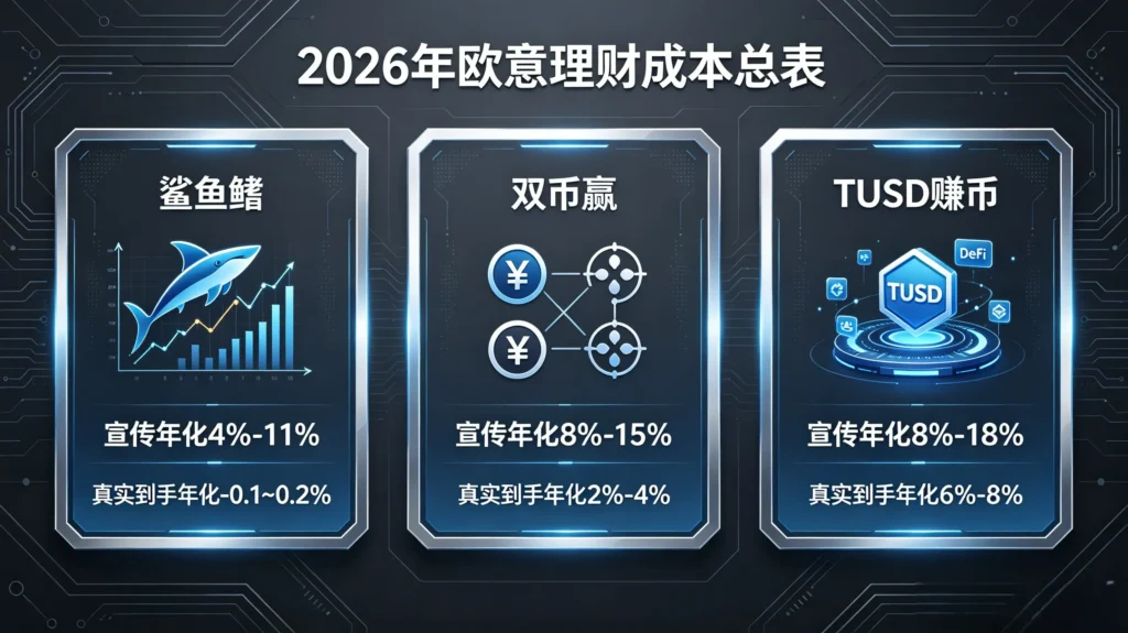 2026 年欧意理财成本总表