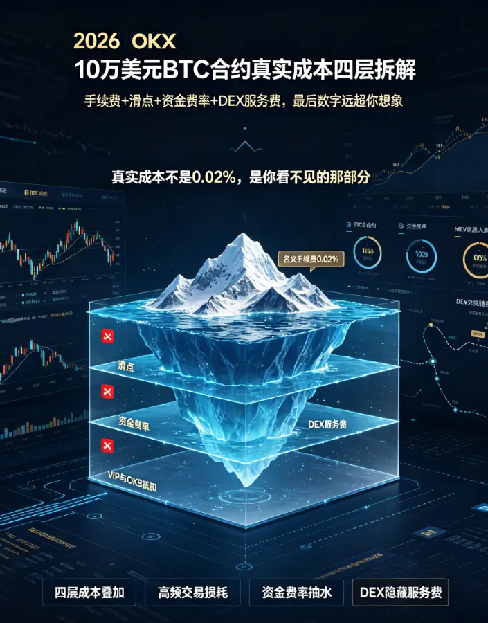 10万美元BTC合约真实成本四层拆解:手续费+滑点+资金费率+DEX服务费,最后数字远超你想象