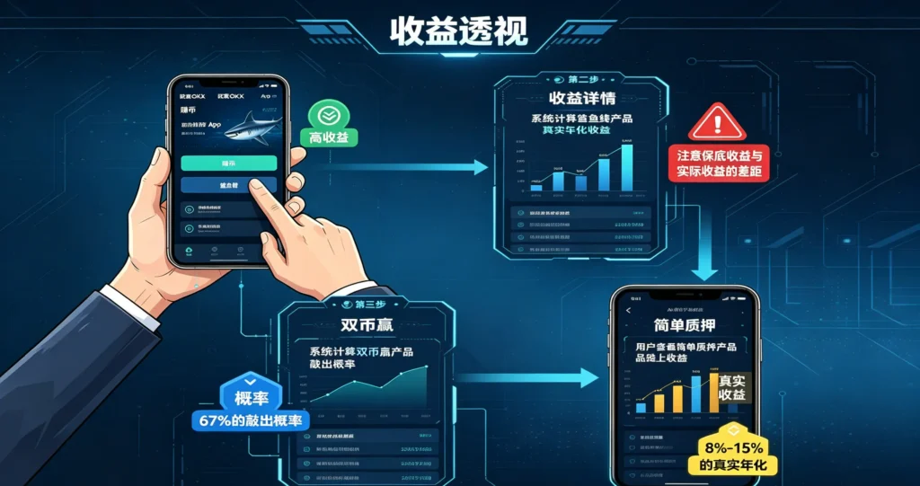 鲨鱼鳍双币赢收益拆解图表