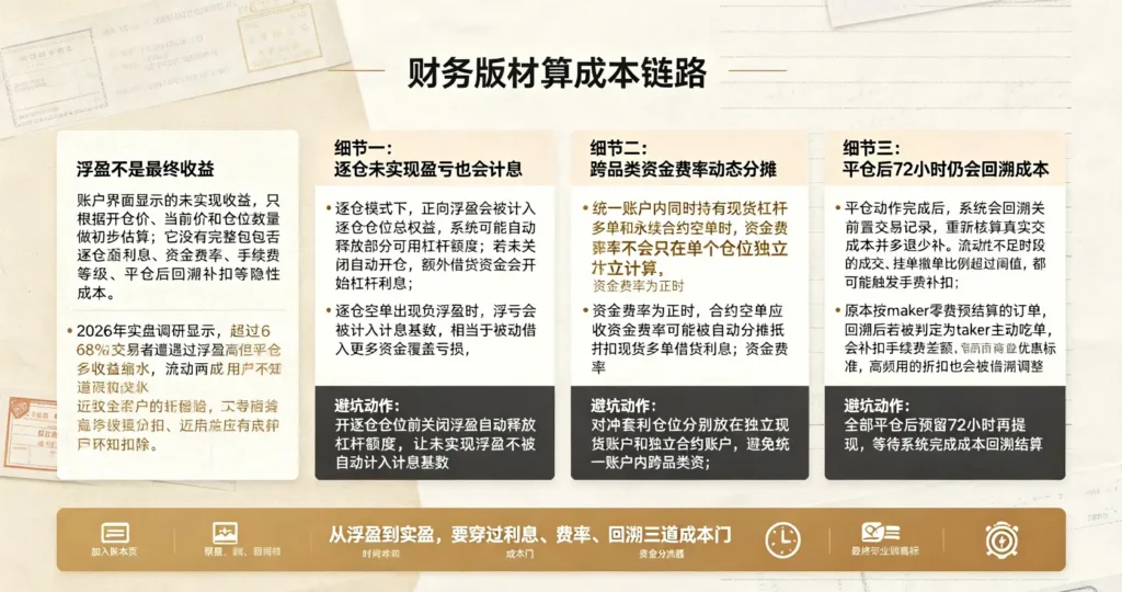浮盈到实盈成本链路