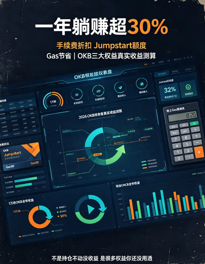 OKB持有者真实收益测算:手续费折扣+Jumpstart额度+Gas节省,一年躺赚超30%