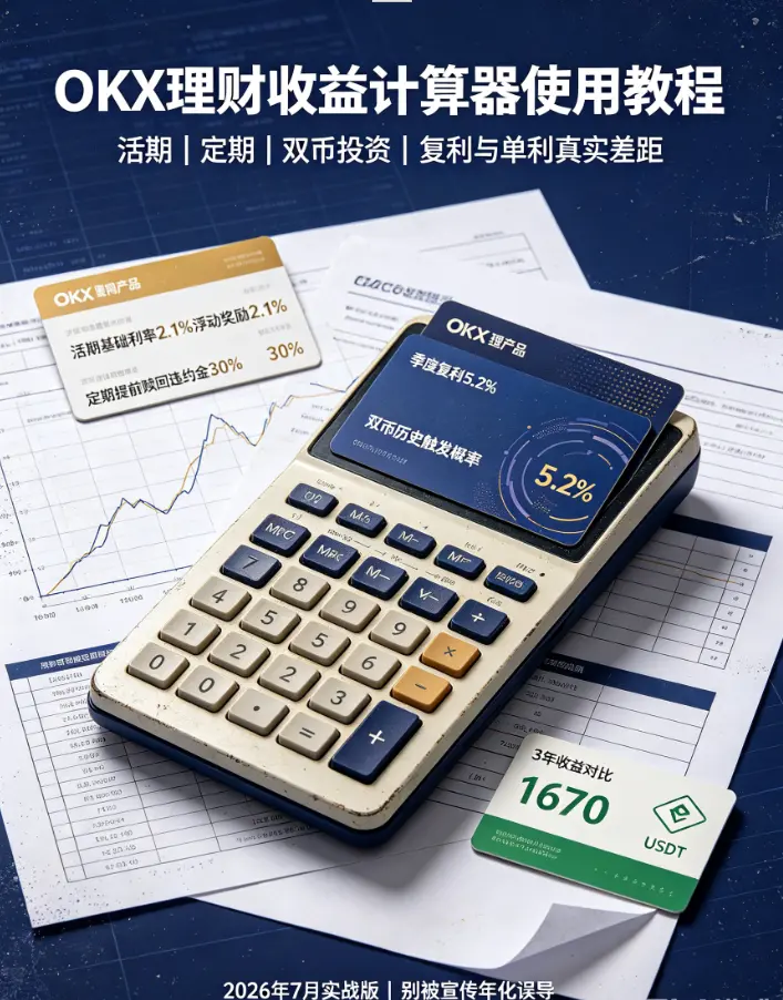 理财收益计算器使用教程:活期/定期/双币投资三种产品的年化收益怎么算?复利与单利的真实差距用数据说话