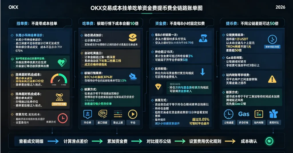 挂单吃单资金费提币费拆解图