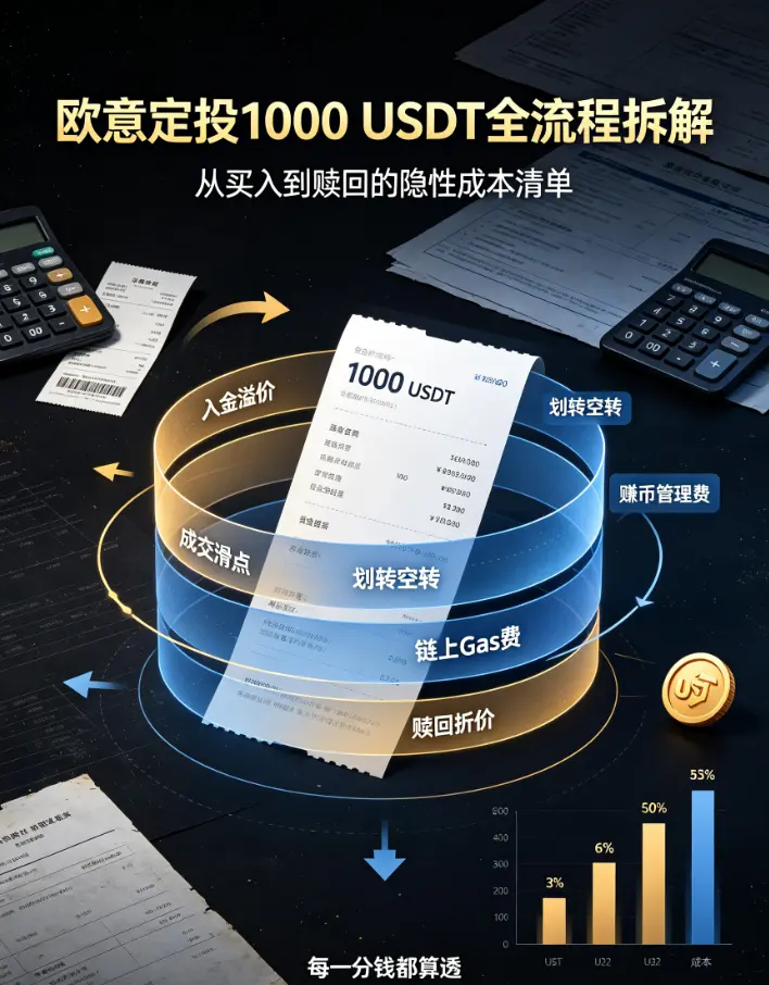 定投1000 USDT全流程拆解:从买入到赎回的隐性成本清单,每一分钱都算透