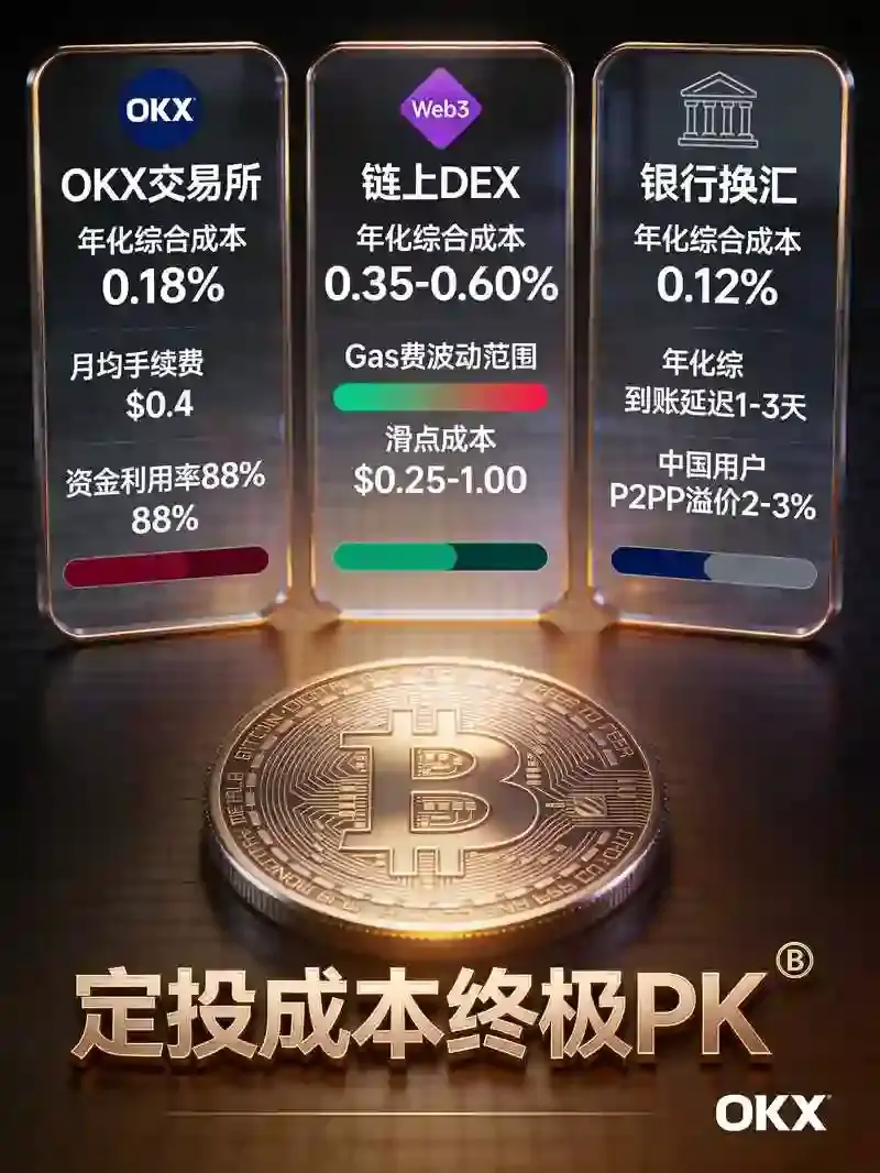 小额定投比特币成本终极PK:欧亿交易所、链上DEX与银行换汇谁最省钱?年省上千元的实操攻略