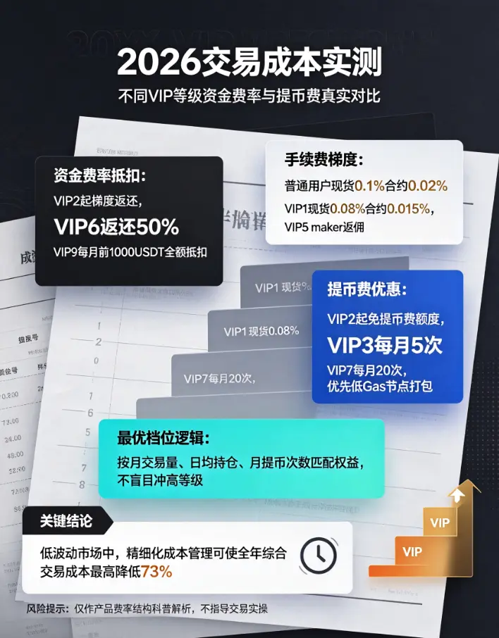 欧亿交易成本实测：不同VIP等级下，资金费率、提币费真实对比